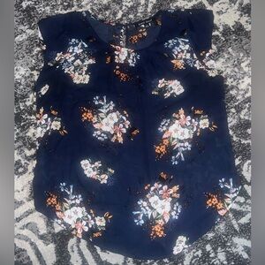 Sweet Rain Navy Blue Floral Blouse